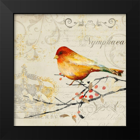 Sing Song Bird II Black Modern Wood Framed Art Print by Theodosiou, Matina