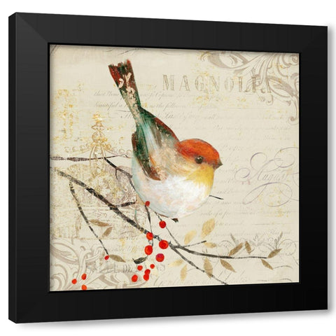 Bird for Laura III Black Modern Wood Framed Art Print with Double Matting by Theodosiou, Matina