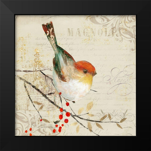 Bird for Laura III Black Modern Wood Framed Art Print by Theodosiou, Matina
