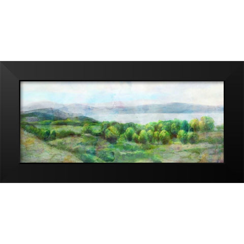 Emerald Black Modern Wood Framed Art Print by Theodosiu, Matina
