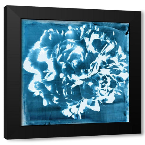 Indigo Floret I Black Modern Wood Framed Art Print with Double Matting by Theodosiou, Matina