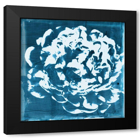 Indigo Floret III Black Modern Wood Framed Art Print by Theodosiou, Matina