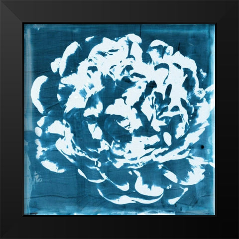 Indigo Floret III Black Modern Wood Framed Art Print by Theodosiou, Matina