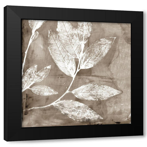 Petal Imprint I Neutral Version Black Modern Wood Framed Art Print with Double Matting by Theodosiou, Matina