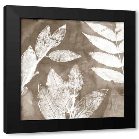 Petal Imprint II Neutral Version Black Modern Wood Framed Art Print with Double Matting by Theodosiou, Matina