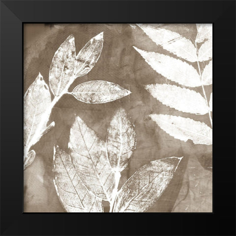 Petal Imprint II Neutral Version Black Modern Wood Framed Art Print by Theodosiou, Matina