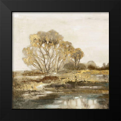 Golden Forest I Black Modern Wood Framed Art Print by Theodosiou, Matina