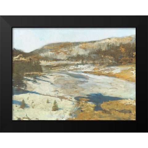 Snovy Hills Black Modern Wood Framed Art Print by Theodosiou, Matina