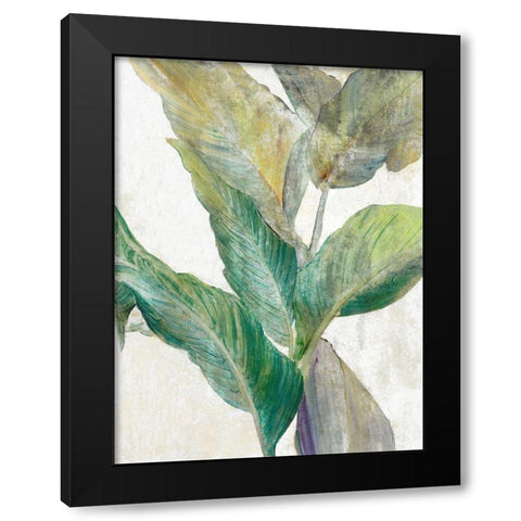 Tropical Greenary I Black Modern Wood Framed Art Print with Double Matting by Theodosiou, Matina