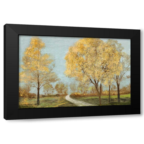Golden Dawn Black Modern Wood Framed Art Print with Double Matting by Theodosiu, Matina