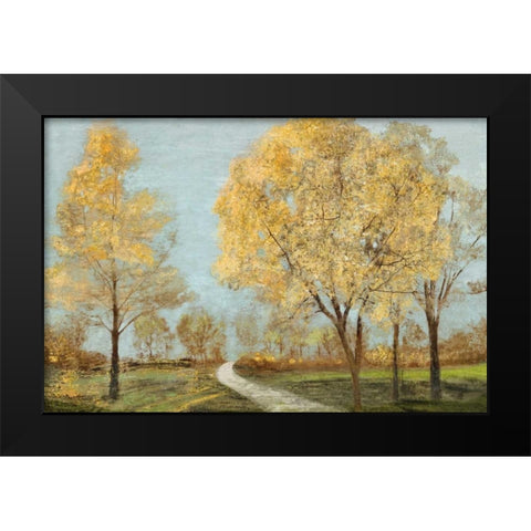 Golden Dawn Black Modern Wood Framed Art Print by Theodosiu, Matina