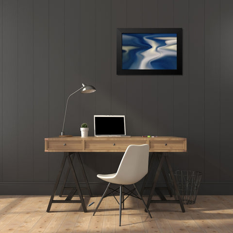 Winter River  Black Modern Wood Framed Art Print by Trimmel, Petra