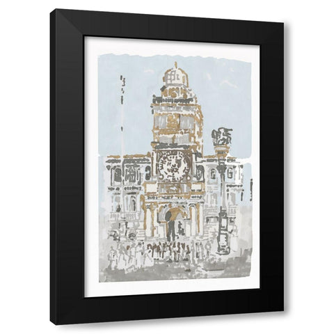 Bell Tower Black Modern Wood Framed Art Print with Double Matting by Stellar Design Studio