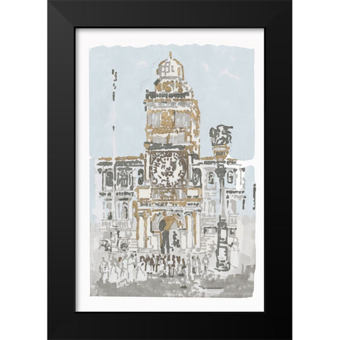 Bell Tower Black Modern Wood Framed Art Print by Stellar Design Studio