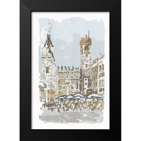 Cafe Square Black Modern Wood Framed Art Print by Stellar Design Studio