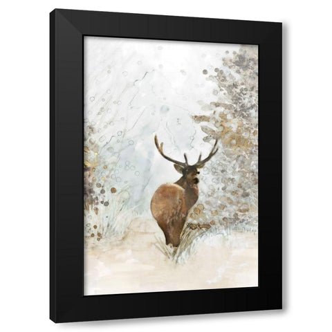 Grand Elk I  Black Modern Wood Framed Art Print with Double Matting by Stellar Design Studio