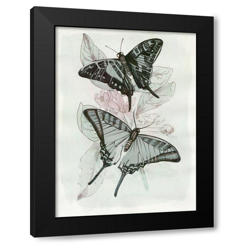 Butterfly Medley II  Black Modern Wood Framed Art Print by Stellar Design Studio