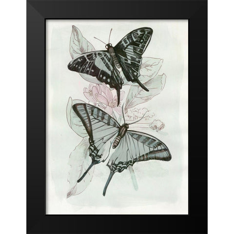 Butterfly Medley II  Black Modern Wood Framed Art Print by Stellar Design Studio