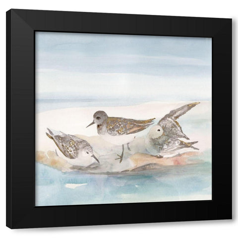 Beachside Birds IV Black Modern Wood Framed Art Print by Stellar Design Studio