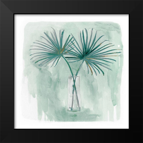 Green Tropical Vase IIÂ  Black Modern Wood Framed Art Print by Stellar Design Studio