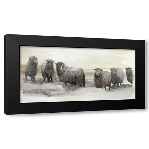 Winter Sheeps II Black Modern Wood Framed Art Print with Double Matting by Stellar  Design Studio