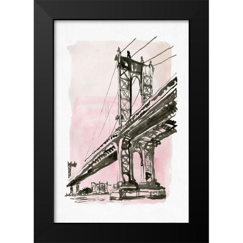 New York Bridge II   Black Modern Wood Framed Art Print by Stellar Design Studio