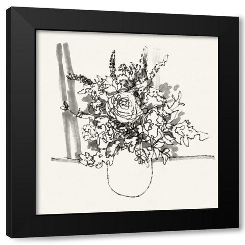 Market Bouquet III Black Modern Wood Framed Art Print with Double Matting by Stellar Design Studio