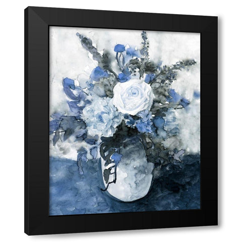 Garden Vase II Black Modern Wood Framed Art Print with Double Matting by Stellar Design Studio