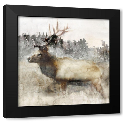 Mountain Elk II Black Modern Wood Framed Art Print by Stellar Design Studio