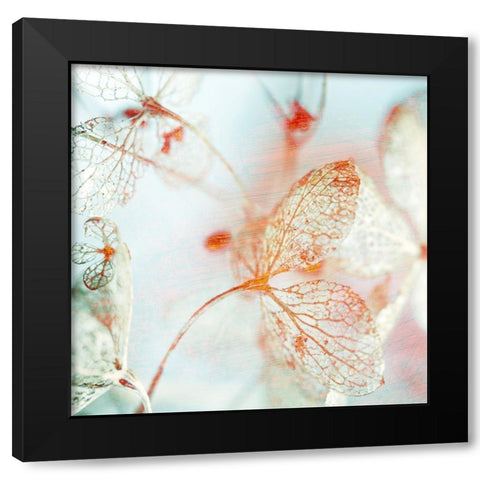 Floral Blues II Black Modern Wood Framed Art Print by Surma And Guillen