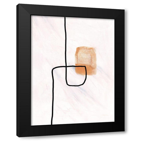 Textured Line Gold I Black Modern Wood Framed Art Print by J:L Design