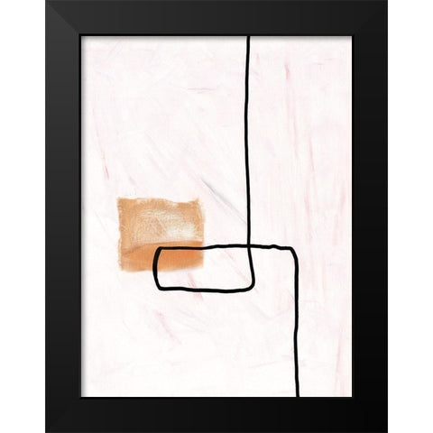 Textured Line Gold II Black Modern Wood Framed Art Print by J:L Design