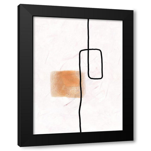 Textured Line Gold III Black Modern Wood Framed Art Print by J:L Design