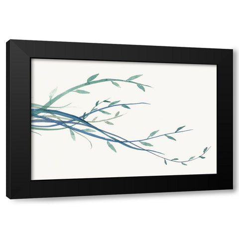Green vine Branches I  Black Modern Wood Framed Art Print by J:L Design