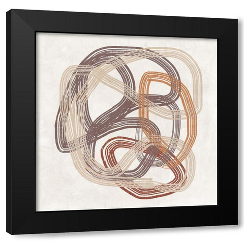 Trinity II Black Modern Wood Framed Art Print with Double Matting by J:L Design