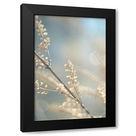 Golden Branch I  Black Modern Wood Framed Art Print by J:L Design