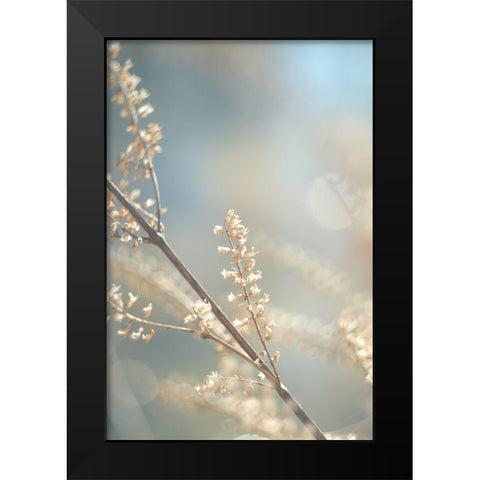 Golden Branch I  Black Modern Wood Framed Art Print by J:L Design