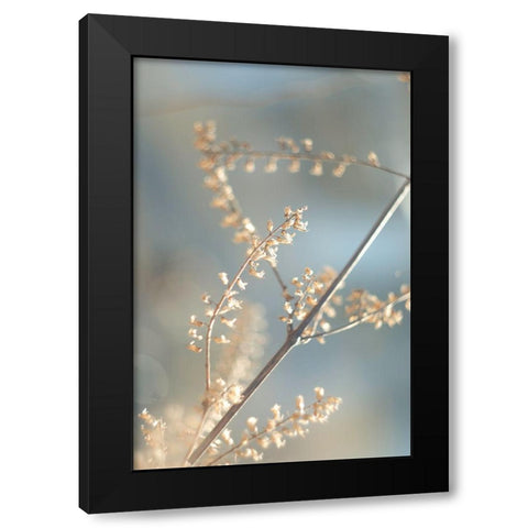 Golden Branch II Black Modern Wood Framed Art Print with Double Matting by J:L Design