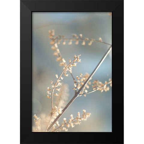 Golden Branch II Black Modern Wood Framed Art Print by J:L Design