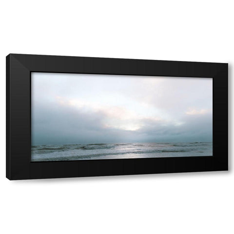 Sun Glow Beach Reflections  Black Modern Wood Framed Art Print by J:L Design