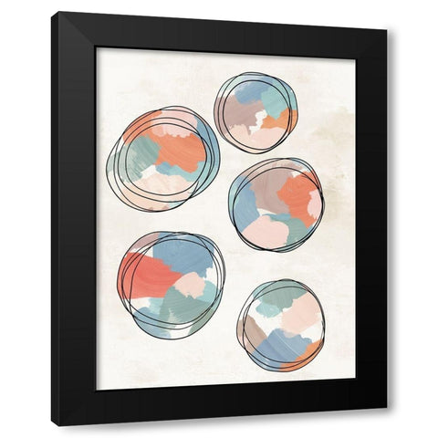 Little Orbs I  Black Modern Wood Framed Art Print by J:L Design
