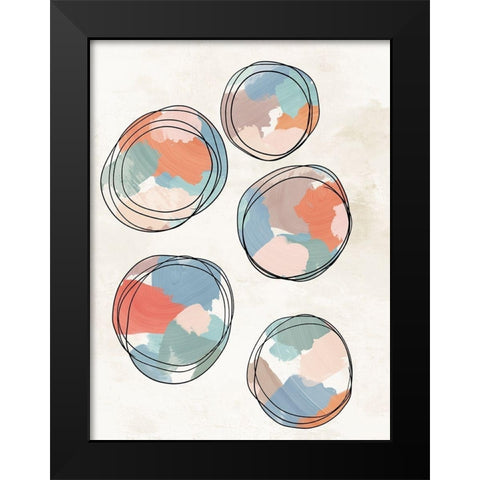 Little Orbs I  Black Modern Wood Framed Art Print by J:L Design