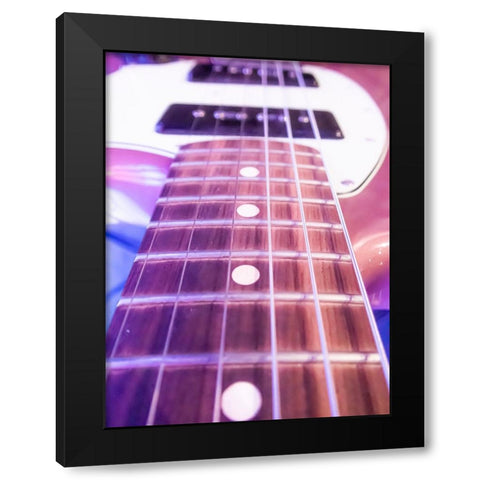 Guitar Strings  Black Modern Wood Framed Art Print with Double Matting by J:L Design