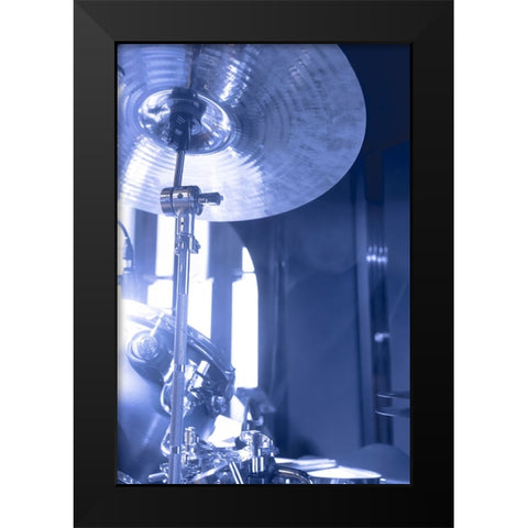 Drum Set Cymbal  Black Modern Wood Framed Art Print by J:L Design