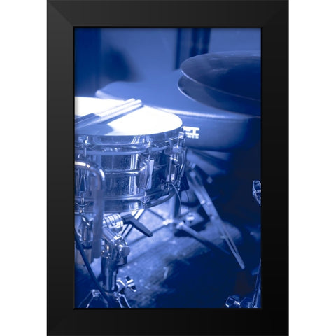 Drum Sticks  Black Modern Wood Framed Art Print by J:L Design