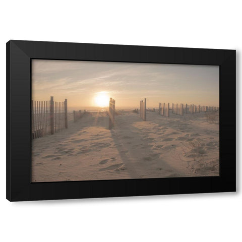 Sunset Beach Dune  Black Modern Wood Framed Art Print by J:L Design