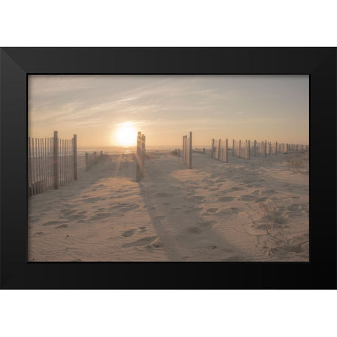 Sunset Beach Dune  Black Modern Wood Framed Art Print by J:L Design