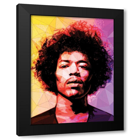 Jimi Black Modern Wood Framed Art Print with Double Matting by Varrasso, Enrico