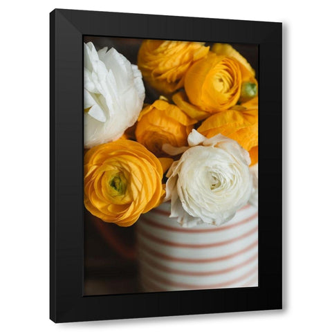 Yellow Flowers in Vase  Black Modern Wood Framed Art Print with Double Matting by Victoria, Chelsea