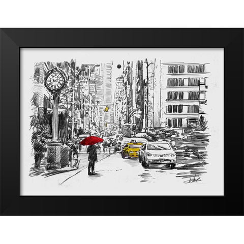 One Day of the City Black Modern Wood Framed Art Print by Jover, Loui
